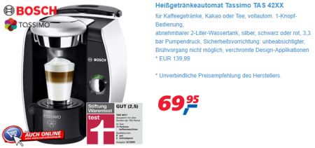 Tassimo T42 bei real im Angebot für 69,95 Euro