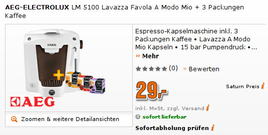 Lavazza Favola A Modo Mio + 3 Packungen Kaffee