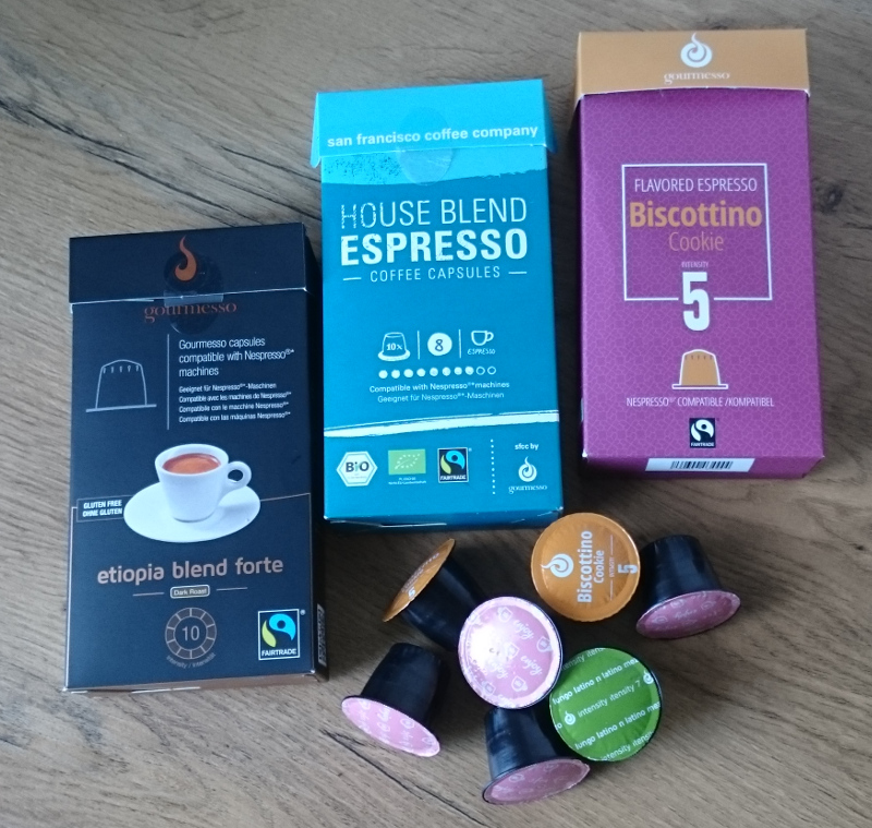Gourmesso-Kapseln 2017: einfach verpackt und zum Teil Fairtrade